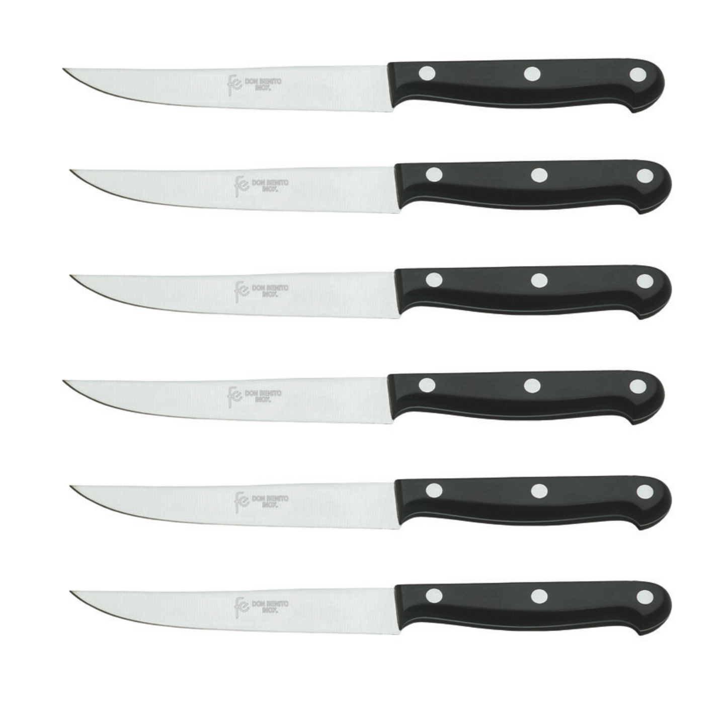 Juego 6 Cuchillos cocina Mango Negro