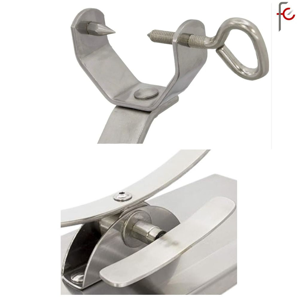 Porte-jambon inclinable en inox Keymi 
